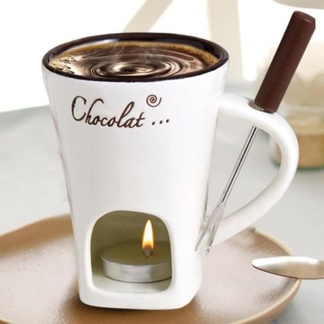 Fondue Chocolat Bougie, Tasse À Fondue Aux Bougies - Tasses À Fondue Au Chocolat, Céramique, Tasse Portable en Céramique (1/3)