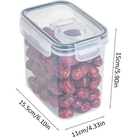 Boite De Rangement Cuisine 1,4l, Conservation Avec Couvercle, Hermétique Rangement Et Organisation Pour Stocker Les Cereales,Pâtes,Farine (1/4)