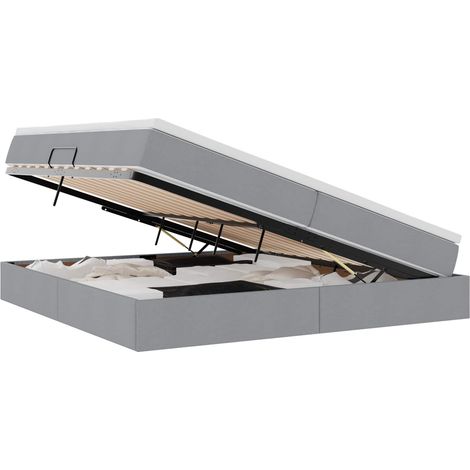 Maison Exclusive - Aufbewahrungsbett mit Matratze Hellgrau 200 x
