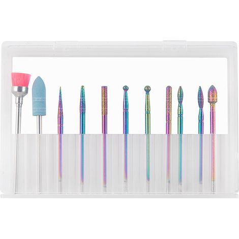 Kit de lime à ongles électrique diamantée pour cuticules et embouts en céramique pour ongles en gel acrylique, outils de nail art acrylique (1/5)