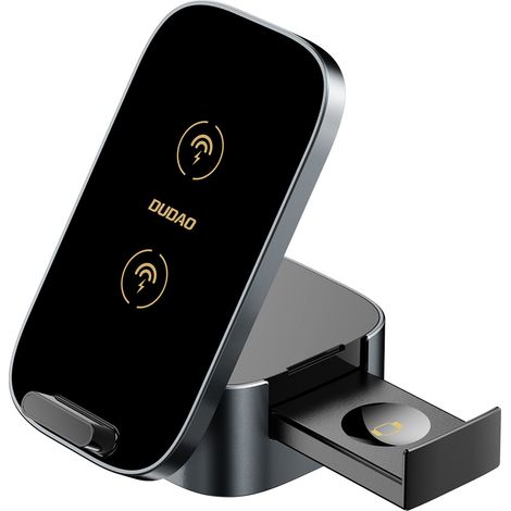 Chargeur inductif 3 en 1 A11Pro+ 15 W pour téléphone, montre connectée, écouteurs - Noir (1/5)