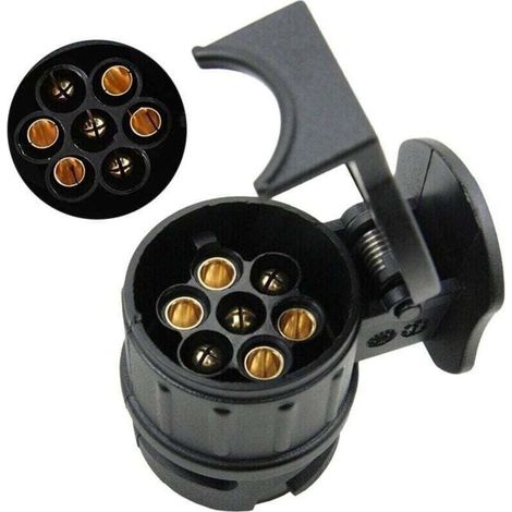 Adaptateur 13 Broches 7 Broches Adaptateur Prise Remorque 13 vers 7 Broches 12V Adaptateur Remorque pour Voiture Camion RV Caravane (1/4)