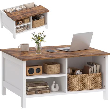Coffre de Rangement Bois Marron 80 x 60 x 40 cm Rustique (1/5)