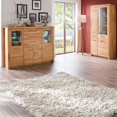Esszimmermöbel Set, Kernbuche massiv geölt, FOSSANO-06, 2-teilig, mit LED-Beleuchtung (1/5)