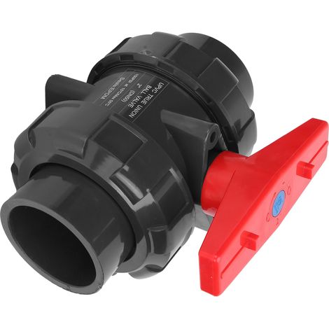 Robinet à Bille PVC Double Union DN50 Compact pour Piscine et Aquarium (1/5)