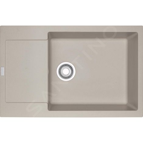 Franke – Évier en fragranit 1 bac 78x50 cm – Découpe 760x480 mm – Bonde à panier 3 1/2“ avec trop-plein – Siphon compact 6/4“