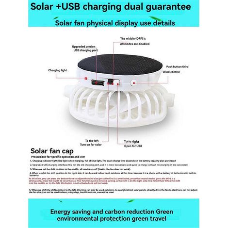 Atmungsaktive Netzmütze mit USB-aufladbarem Solarventilator, atmungsaktiv (1/5)