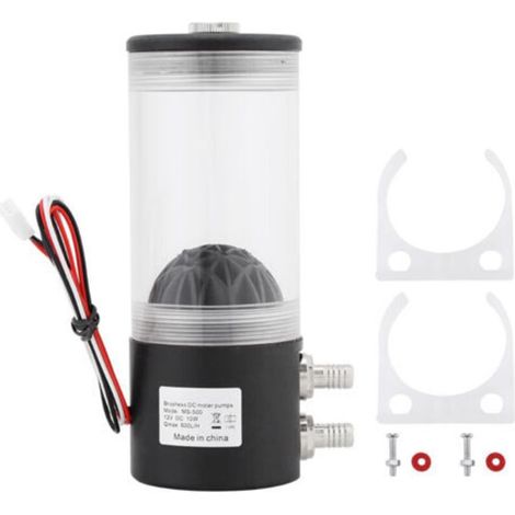 12-V-Gleichstrom-Wasserkühlungspumpe, langlebiger 250-ml-Flüssigkeitsbehälter, 10 W, 3-poliger Stecker, 50.000 Stunden Lebensdauer (1/5)