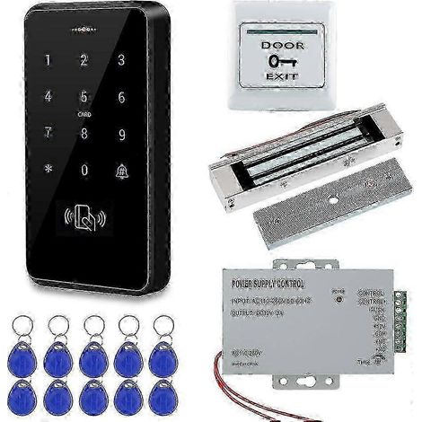 Système de contrôle d'accès RFID étanche, serrure électromagnétique, capacité de charge de 180 kg/350 lb, kit de sécurité comprenant 10 cartes clés. (1/5)