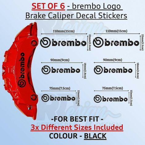 Hochwertige Brembo-Bremssattelaufkleber – 3 Größen – Kaffeeschwarz