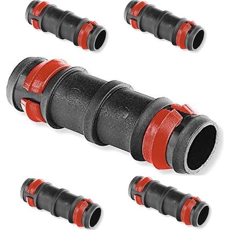 Set di 10 Manicotto per irrigazione a goccia da 16 mm con anello di sicurezza. Raccordo per tubo gocciolante 16mm