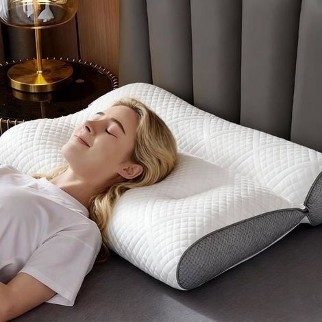 Oreiller orthopédique en mousse à mémoire de forme, coussin de soutien de la nuque ergonomique pour dormir sur le côté,OREILLER (1/5)