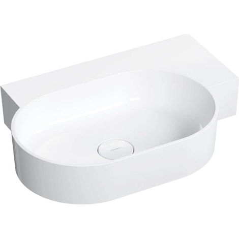 OMNIRES Ovo M+ - Waschbecken 65 x 45 cm, ohne Überlauf, ohne Armaturenloch, rechts, weiß OVO645UWPBP (1/5)