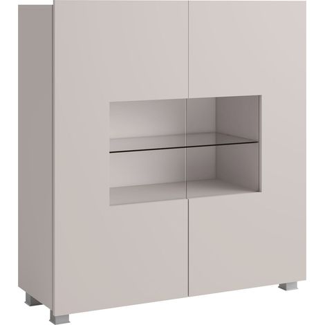 Aparador Remus, Cachemira, 107x100cm, Número de puertas: 235cm, Aglomerado laminado, Vidrio templado (1/5)