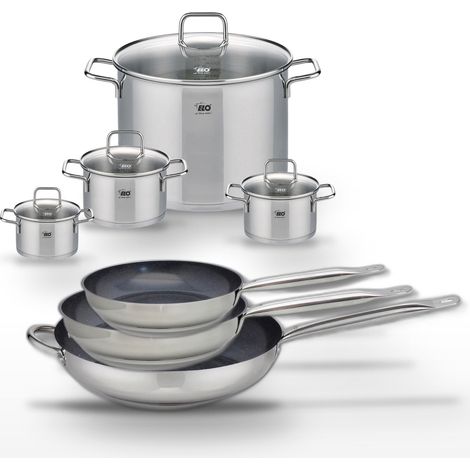Lot de 3 Poêles 24/28/32 cm Elo Profi Therm Platinum et 4 Faitouts Elo Citrin (1/5)