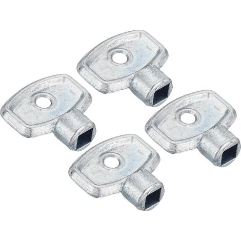 Lot de 4 clés de valve de radiateur en alliage de zinc pour robinet de radiateur - Argenté (1/5)
