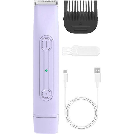Tondeuse bikini pour femmes - Rasoir électrique 2 en 1 pour le visage, le corps et les zones intimes, utilisation sur peau sèche ou humide, indolore, portable et rechargeable, idéal à la maison et en (1/5)