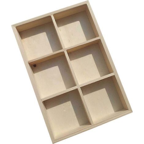 Schubladenorganizer aus Holz mit Fächern, Aufbewahrungsbox für Bürobedarf, Sortierschale – 24 x 16 cm (1/4)