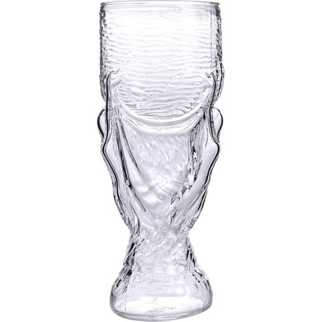 Chope à bière en verre trophée football 850ml design robuste idéal pour matchs et rassemblements familiaux (1/4)