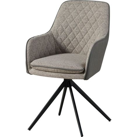 Sedia imbottita girevole 55x60x86 grigio chiaro / grigio HUGO 03
