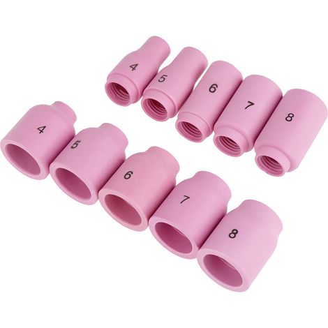 49-teiliges Set: Aluminiumoxiddüsen, Gaslinsen und Schweißbrennerklemmen (1/5)