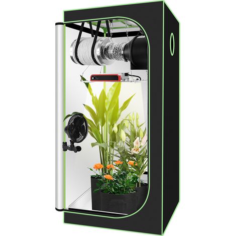 Wolketon Growzelt Komplettset 80X80X160cm Indoor Grow Set mit 4" Belüftungssat Grow Tent Kit LED Grow Light Grow Lampe Kohlefilter