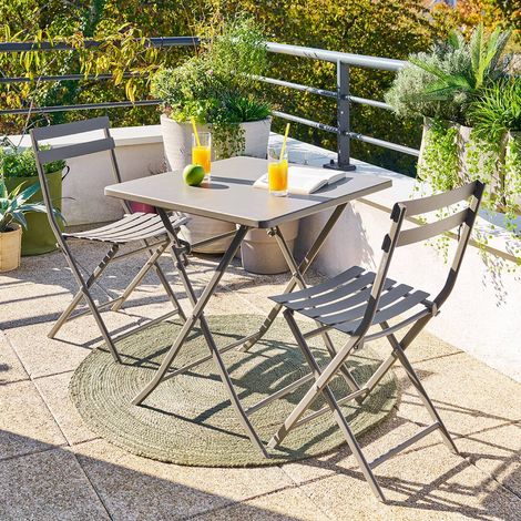 Table de jardin Greensboro 2 places pliable café 70x70cm - Hespéride