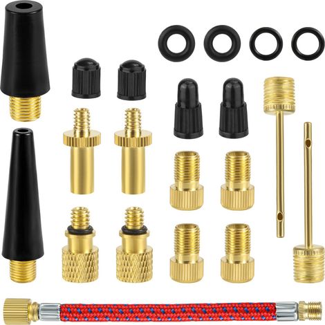 Kindfiber OÜ-Adaptateur de valve et aiguille de gonflage pour ballons adaptateur compatible avec les valves de vélo (SV, AV, DV) et les coussins gonflables. (1/4)
