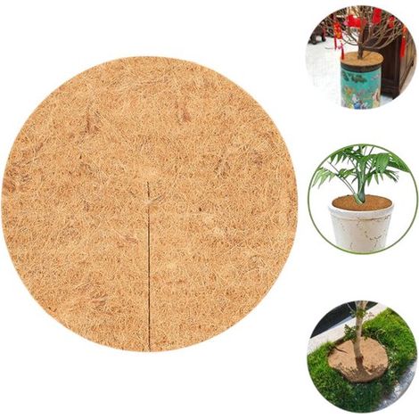 Tapis anti-mauvaises herbes en forme de Y - 20 cm de diamètre (0,3-0,4 cm d'épaisseur) - Tapis plat en fibre de coco - Tapis étanche pour fond de pot de fleurs - Disque recouvert de fibre de coco (1/5)