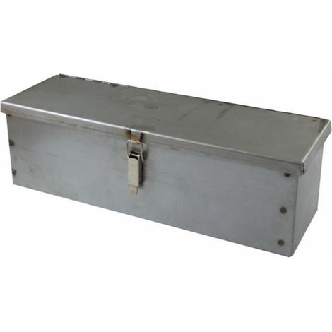 Coffre de chantier acier brut 420 x 130 x 130 mm ép. 10/10 – Conçu pour usage intensif – Résistant aux chocs et à la corrosion (1/3)