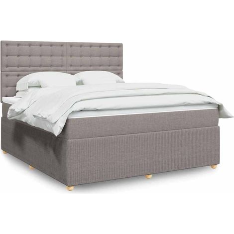 Boxspringbett mit Matratze Taupe 180x200 cm Stoff (1/5)