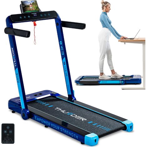 Tapis de course électrique Thunder® RACE-BLUE pliable (1/5)