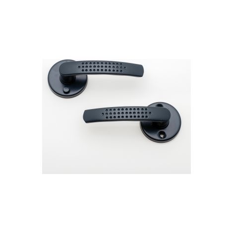 Poignée de porte Elona gris 7016 sur rosace ronde
