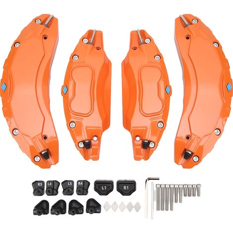 Bnineteenteam Couvercles D'étrier de Frein à Disque, Couvercle de Protection D'étrier à la Mode de Remplacement-4 Pièces Adaptés aux Propriétaires (ORANGE). (1/5)