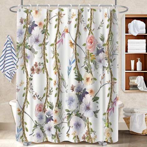 Rideau de bain imprimé polyester 180x180 cocooning cache baignoire pour nouvelle déco pour la rentrée (1/5)