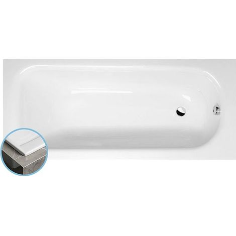 Baignoire rectangulaire LAURA SLIM 160x70x39cm, blanche (1/3)