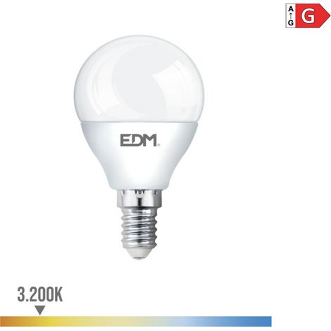 Ampoule LED Sphérique EDM E14 5W 400lm 3200K Lumière Chaude Ø4,5x8cm (1/3)