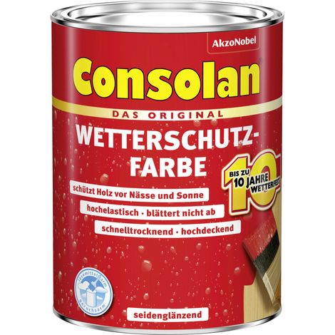 Consolan Wetterschutz-Farbe 0,75 L delfingrau Holzschutzfarbe
