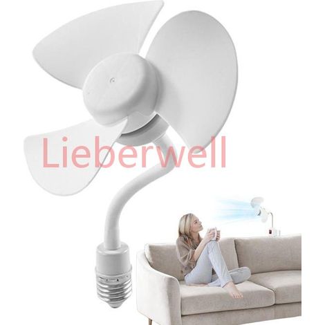 Ventilateur de plafond portable avec vis E27 , Silencieux , Avec à vis , Rotation à 360 ° , Installation facile (1/5)