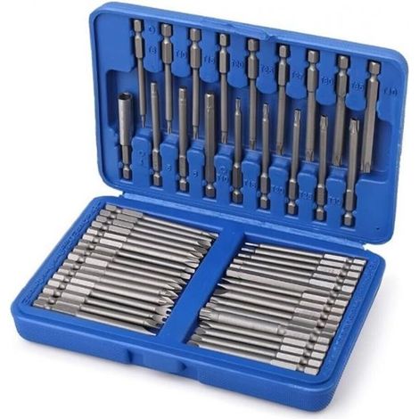 Set 50 punte extra lunghe torx stella esagonale e forma U per trapano avvitatore