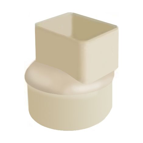 First Plast – Raccord pour gouttière PVC – Manchon tube descente 82x56 mm – Couleur sable – Ø100 mm – Résistant aux intempéries