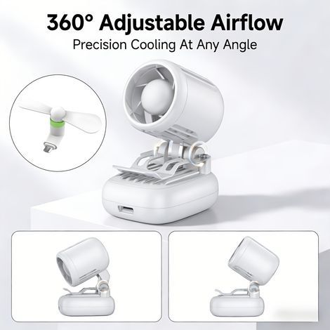 Mini Ventilateur de Casquette Portable, Rechargeable et Pliable-Blanc (1/5)