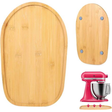 Planche de Glissement Compatible KitchenAid Support Coulissante en Bambou Pour Mixer Slider Mat for Kitchen Aid Stand Mixer(34X21cm) (1/4)