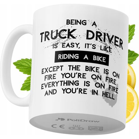 Mug humoristique pour chauffeur routier, avec un texte amusant et un design graphique original. Idéal pour les anniversaires, les fêtes et les occasions spéciales. Mug premium pour la maison, le burea (1/5)