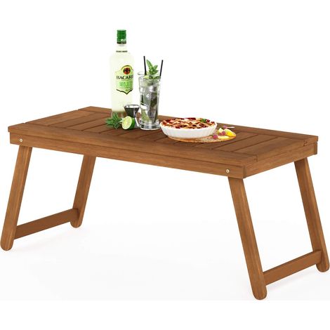 Table Basse Pliante d'Extérieur, Naturel, 43,15 x 89,9 x 45 cm (1/5)