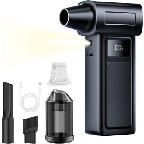 Electric Air Duster Mini souffleur à poussière sans fil 130 000 tr/min 4 vitesses réglables avec batterie de 4000 mAh pour ordinateur, clavier, extérieur, maison et voiture (modèle amélioré) (1/5)