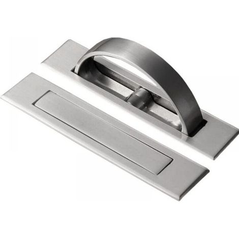 2Pcs Recessed Door Handle Tatami Hidden Handle for Drawer Floor Cabinet with Screws Brushed Silver (1/4)