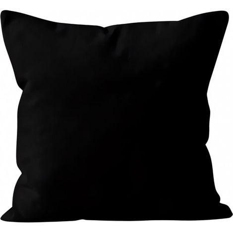 Housse de coussin unie 40x40 cm ALIX noir, par Soleil d'ocre