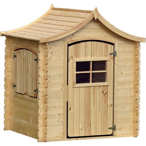 Wooden Playhouse for Kids Outdoor, 19 mm planks - Fun Wendy House Outdoor Play - Garden Play House with Floor for Kids H152 x 112 x 146 cm / 1.1 m2 - TIMBELA M550