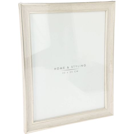 Bilderrahmen, Holzoptik in Weiß, 23,7 x 1,3 x 29 cm